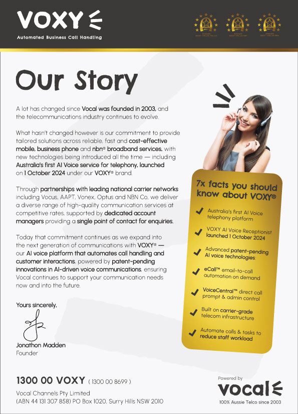 Our Story 'VOXY' Letter from Founder Jonathon Madden